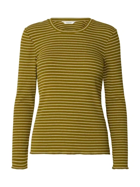 SELECTED Tricou SLFAnna maro verde