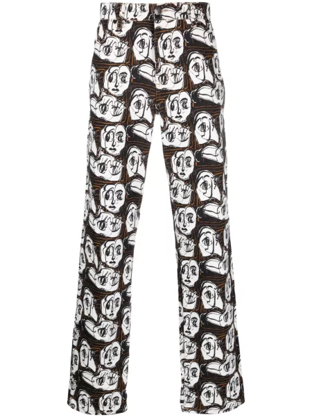 Pantaloni Charles Jeffrey Loverboy cu imagine alb