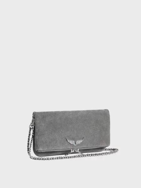 Замшевий клатч Zadig&voltaire сірий