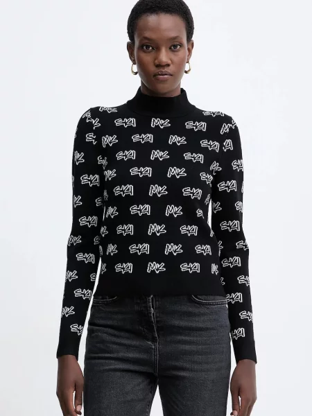 MICHAEL Michael Kors sweter lekki z półgolfem czarny