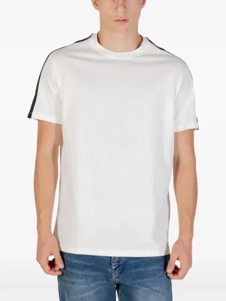 Tricou Armani Exchange cu autograf alb