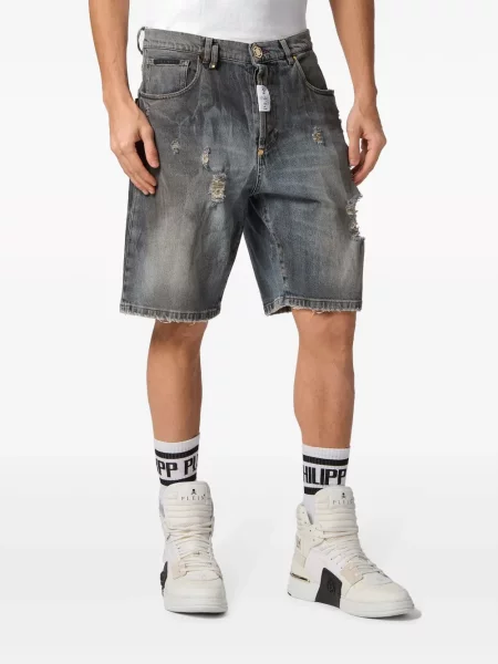 Džínsové šortky Philipp Plein sivá