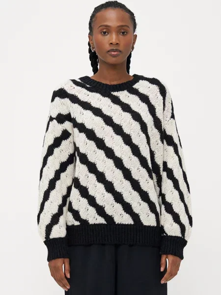 Vero Moda Petite Megztinis VMBUBLY juoda balta