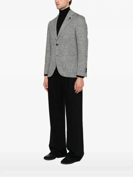 Sacou Lardini cu model herringbone negru