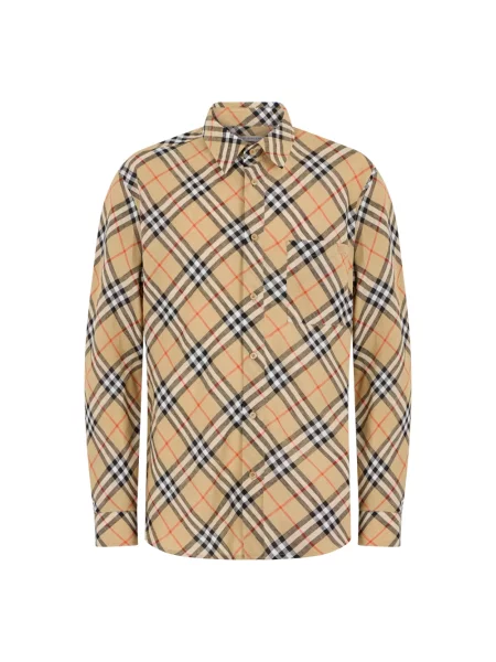 Lniana koszula Burberry beżowa