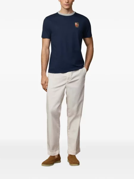 Tricou Hackett London cu broderie albastru