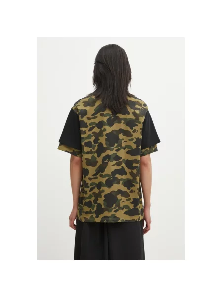 A Bathing Ape t-shirt Camo Heavy Washed Blocking wzorzysty czarny