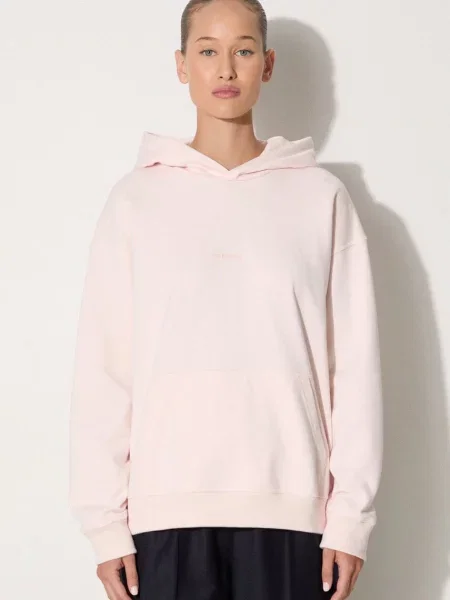 Sportovní mikina New Balance Athletics Nature State French Terry Hoodie bordó růžová