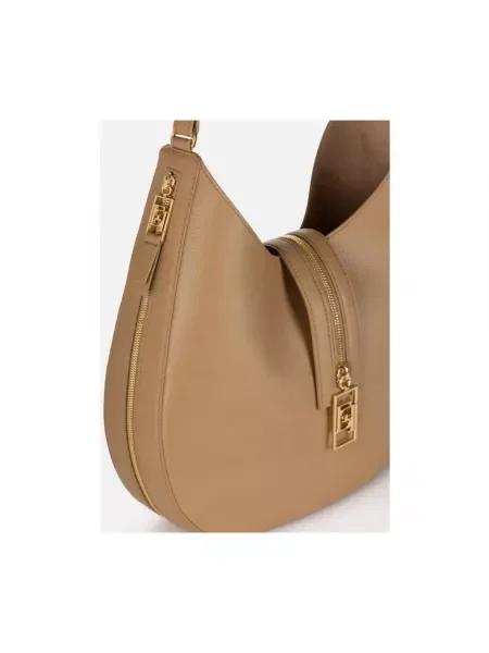 Duża torebka hobo Elisabetta Franchi brązowa