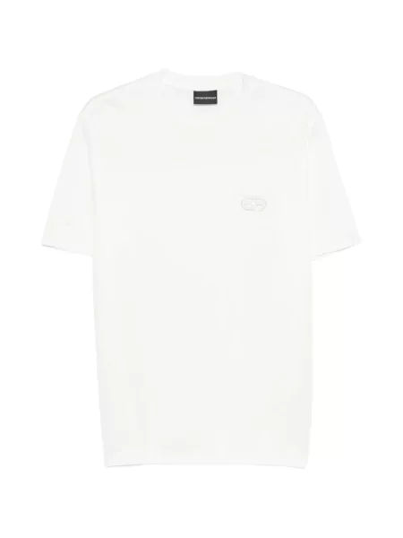 Тениска Emporio Armani с автограф бяло