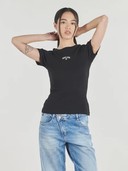 GUESS JEANS Sveter / biela čierna
