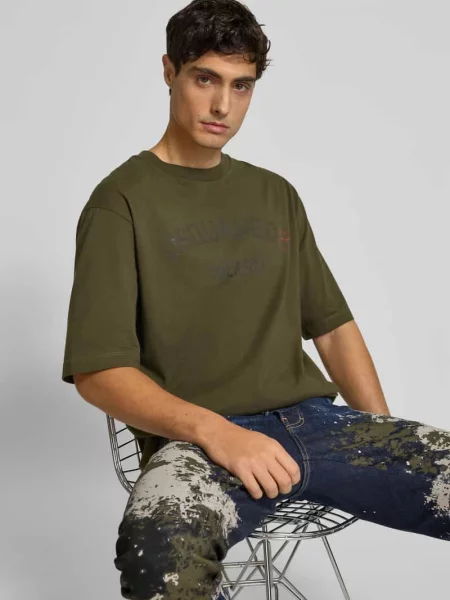 T-shirt z nadrukiem z logo Dsquared2 oliwkowa