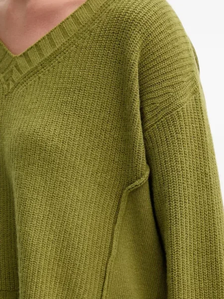 Pulover Benetton cu decolteu în V verde