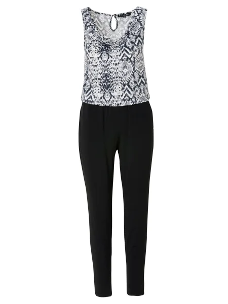 KOROSHI Kombinezon siva / tamo siva / crna bijela