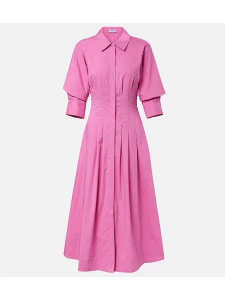 Rochie tip cămașă Simkhai din poplin de costum roz