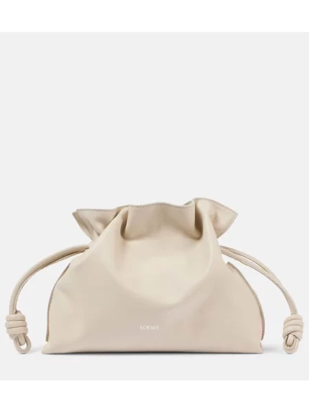 Usnjena pisemska torbica Loewe bela