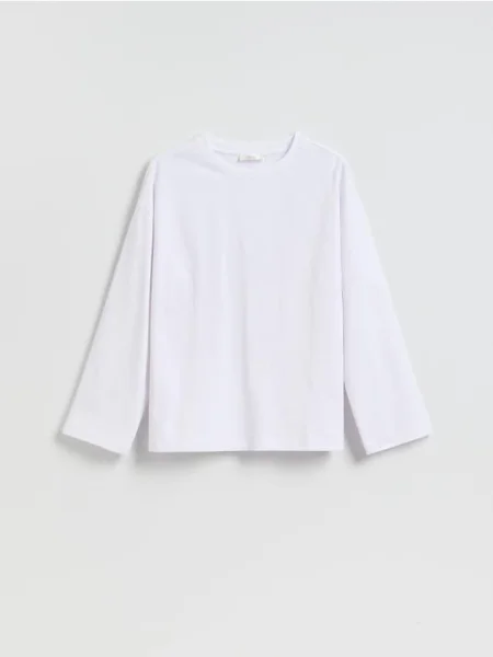 Reserved Longsleeve z napisami biały