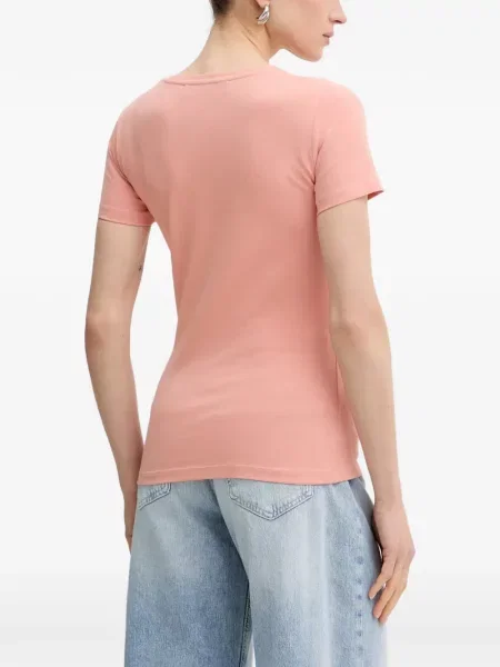 Tricou Trussardi cu broderie roz