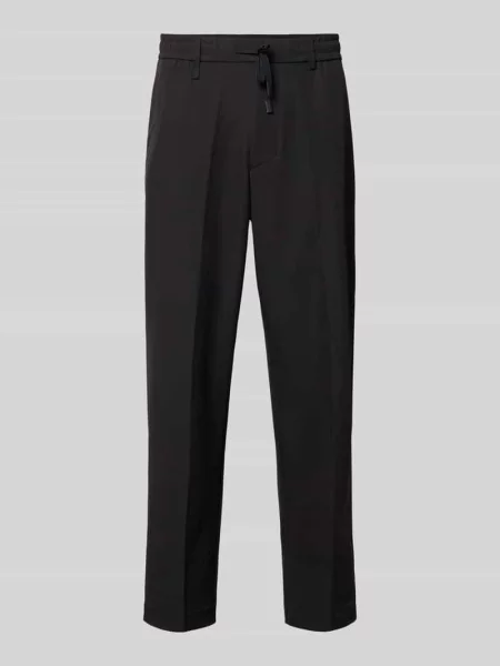 Spodnie garniturowe o kroju tapered fit z łatwego w prasowaniu materiału Model T_CONVERT' Boss Green czarne