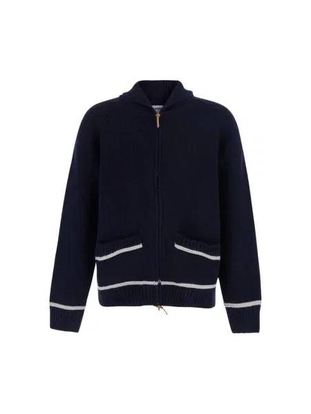 Sweter Sebago z dekoltem w serek niebieski