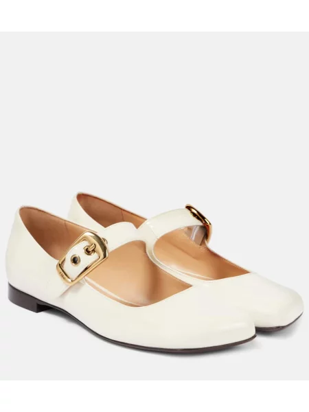 Pantofi cu toc Chloé din piele alb