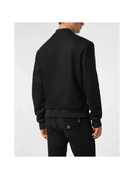 Kurtka bomber Philipp Plein wełniany z dżetami czarny