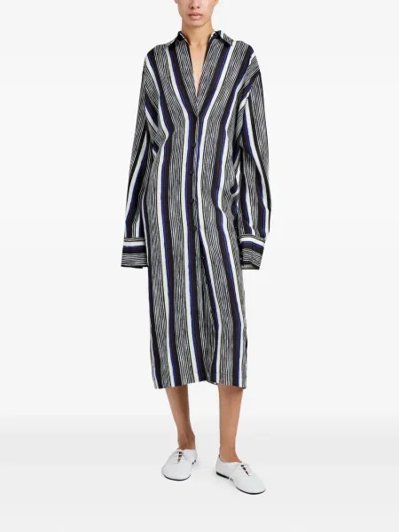 Ριγέ κοστούμι μίντι φόρεμα Proenza Schouler με μήκος μέχρι το γόνατο μαύρο