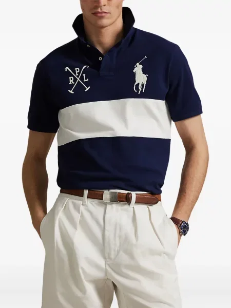 Șapcă Polo Ralph Lauren din fleece cu dungi cu volane albastru