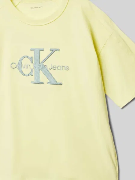 T-shirt z detalem z logo model ‘OTTOMAN’ Calvin Klein Jeans