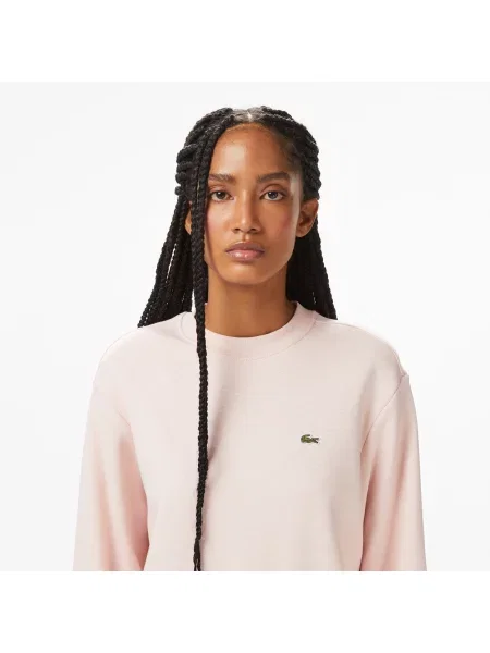Lacoste Bluza Z Okrągłym Dekoltem Relaxed Fit różowa