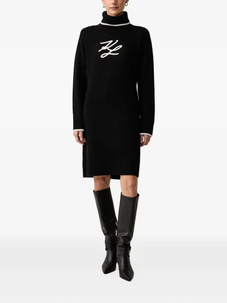 Rochie mini Karl Lagerfeld cu broderie negru
