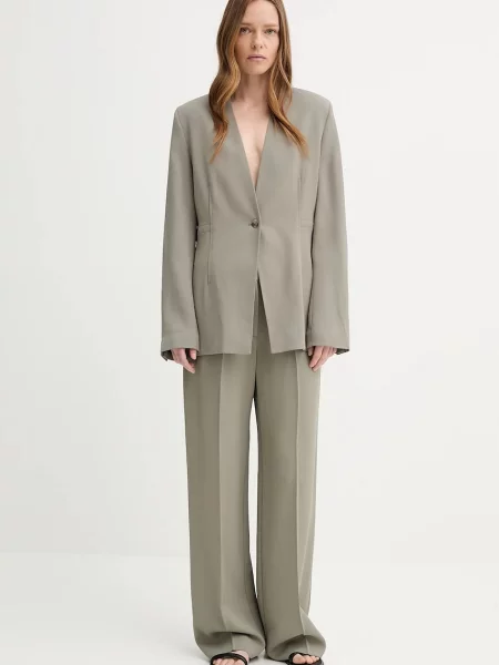 Samsoe Samsoe marynarka SAKITRA jednorzędowa gładka zielony