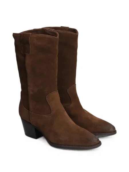 Botine Julie Dee din piele de căprioară maro