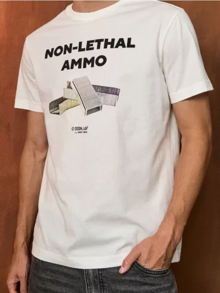 Sinsay Koszulka z napisem kremowy