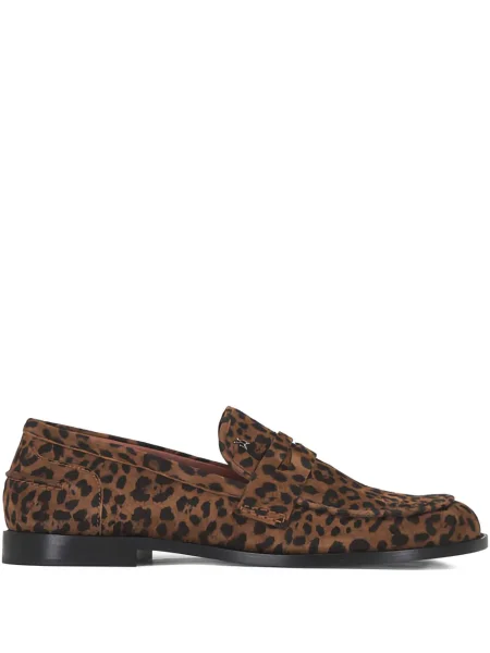 Leopardí loafers Amina Muaddi hnědé