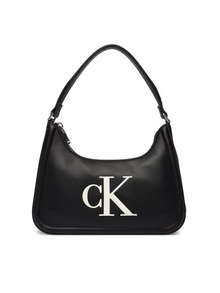 Calvin Klein baguette torbica ženska od imitacije kože crna
