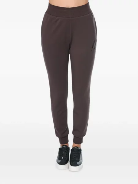 Pantaloni Armani Exchange cu paiete alergare maro