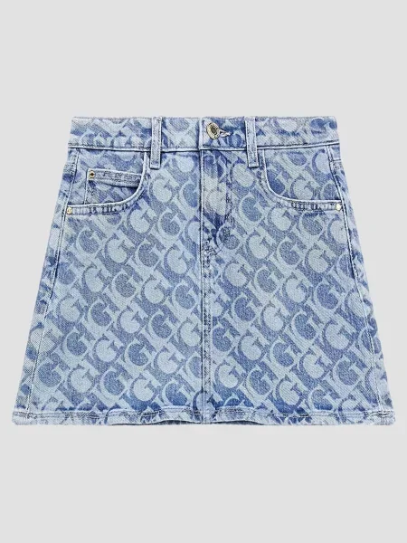 Дитяча Джинсова спідниця GUESS Kids блакитний