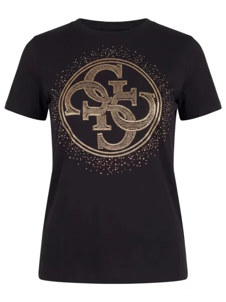 GUESS Tricou auriu negru
