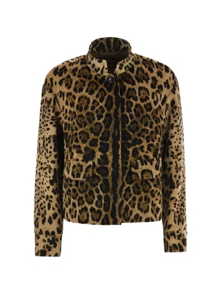 Decupat geacă Max Mara cu imagine cu imprimeu animal print