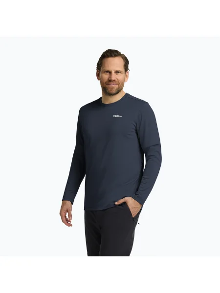 Melange hosszú ujjú póló Jack Wolfskin narancsszínű