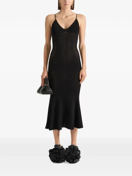 Rochie midi Givenchy tricotate ajurata negru