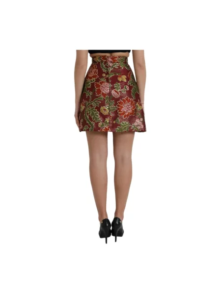 Spódnica mini Dolce And Gabbana w kwiatki brązowa