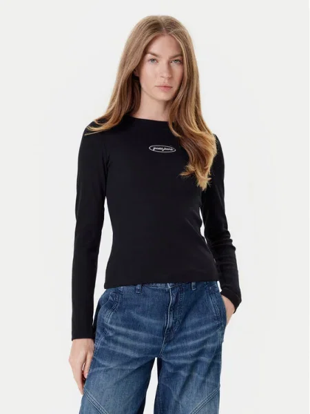Блуза с дълги ръкави Guess Jeans черно
