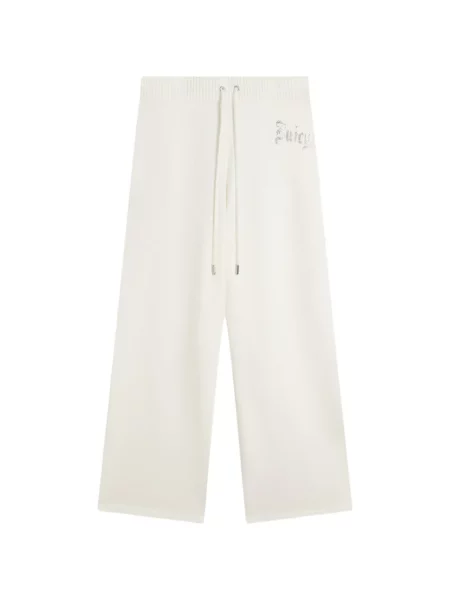 Stras pantaloni palazzo Juicy Couture tricotate alb