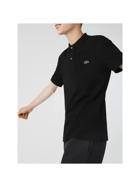 Koszulka polo o kroju slim fit z czystej bawełny Lacoste czarna