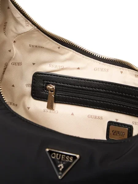 Geantă shopper Guess cu autograf negru
