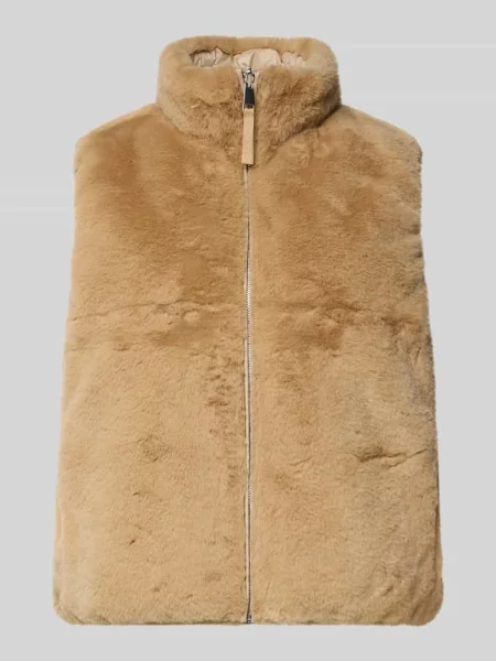 Kamizelka ze sztucznego futra dwustronna o kroju regular fit S.oliver Red Label beżowa