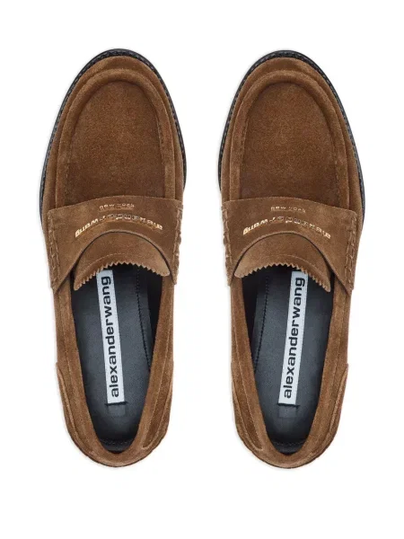 Pantofi loafer Alexander Wang din piele de căprioară maro