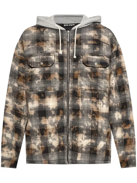 Kurtka Palm Angels w kratkę brązowa